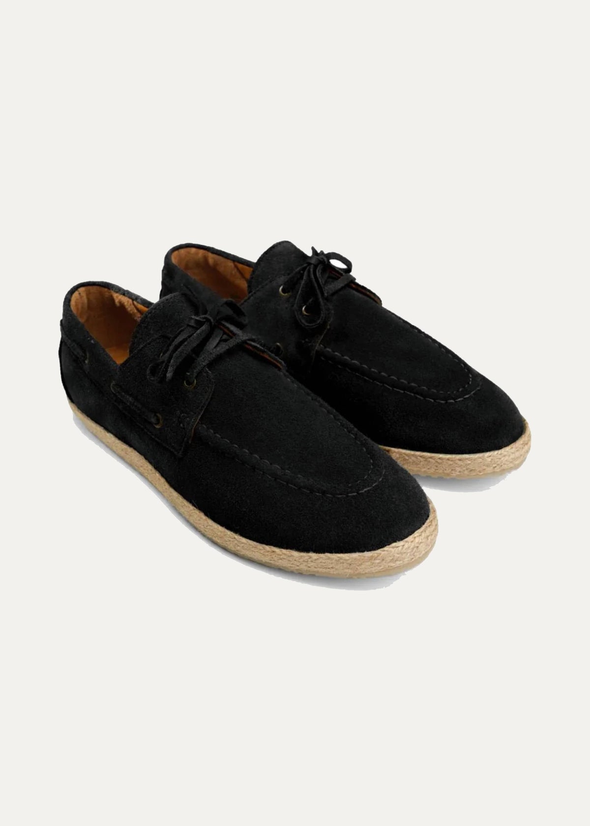 Suede Boat Espadrille — Black