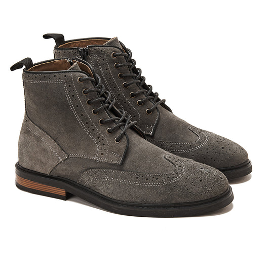 Leather Half Boot — Gray