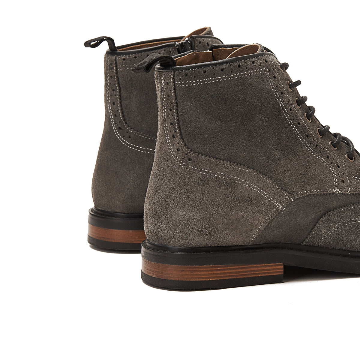 Leather Half Boot — Gray