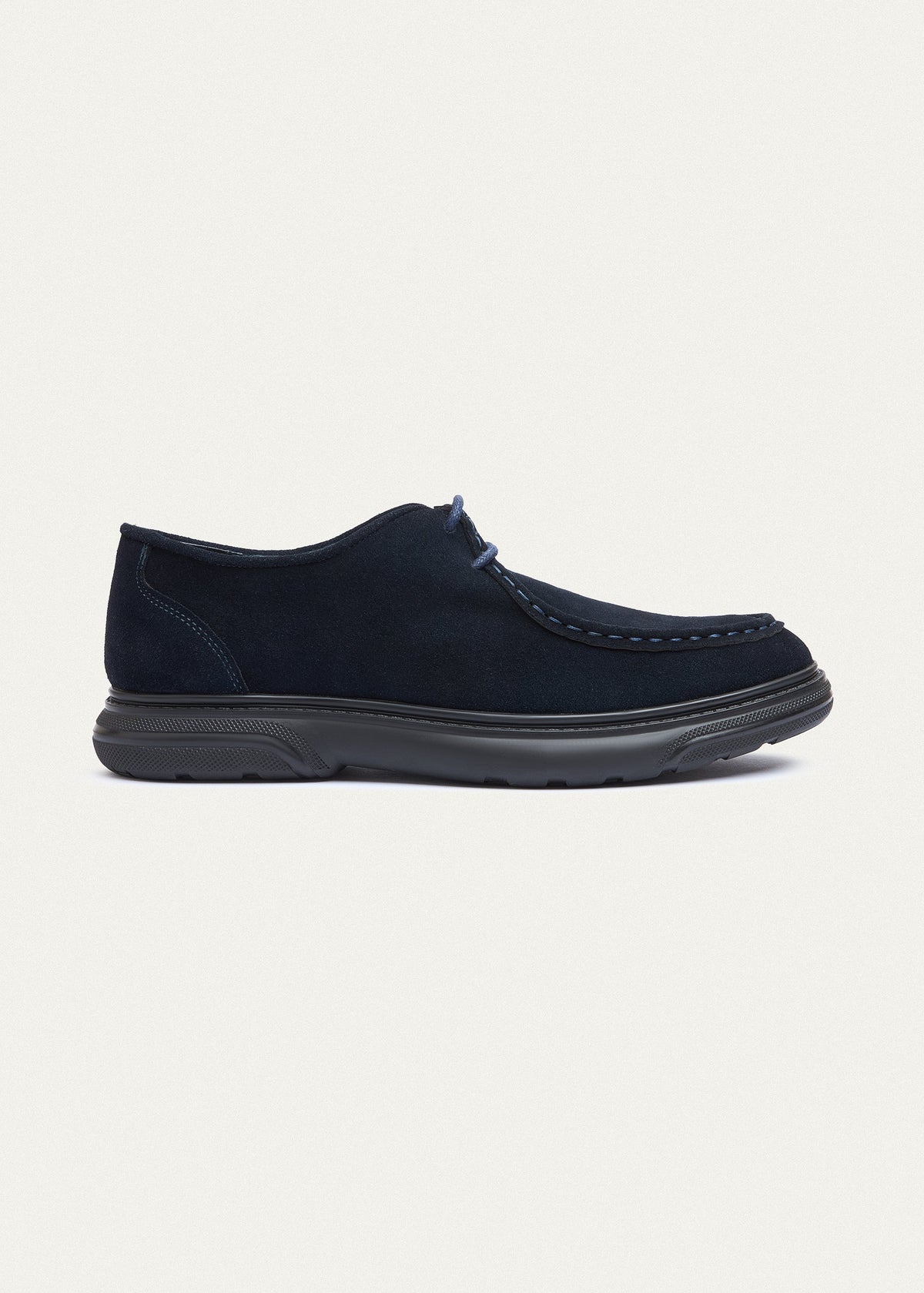 Suede Lace-Up — Navy Blue