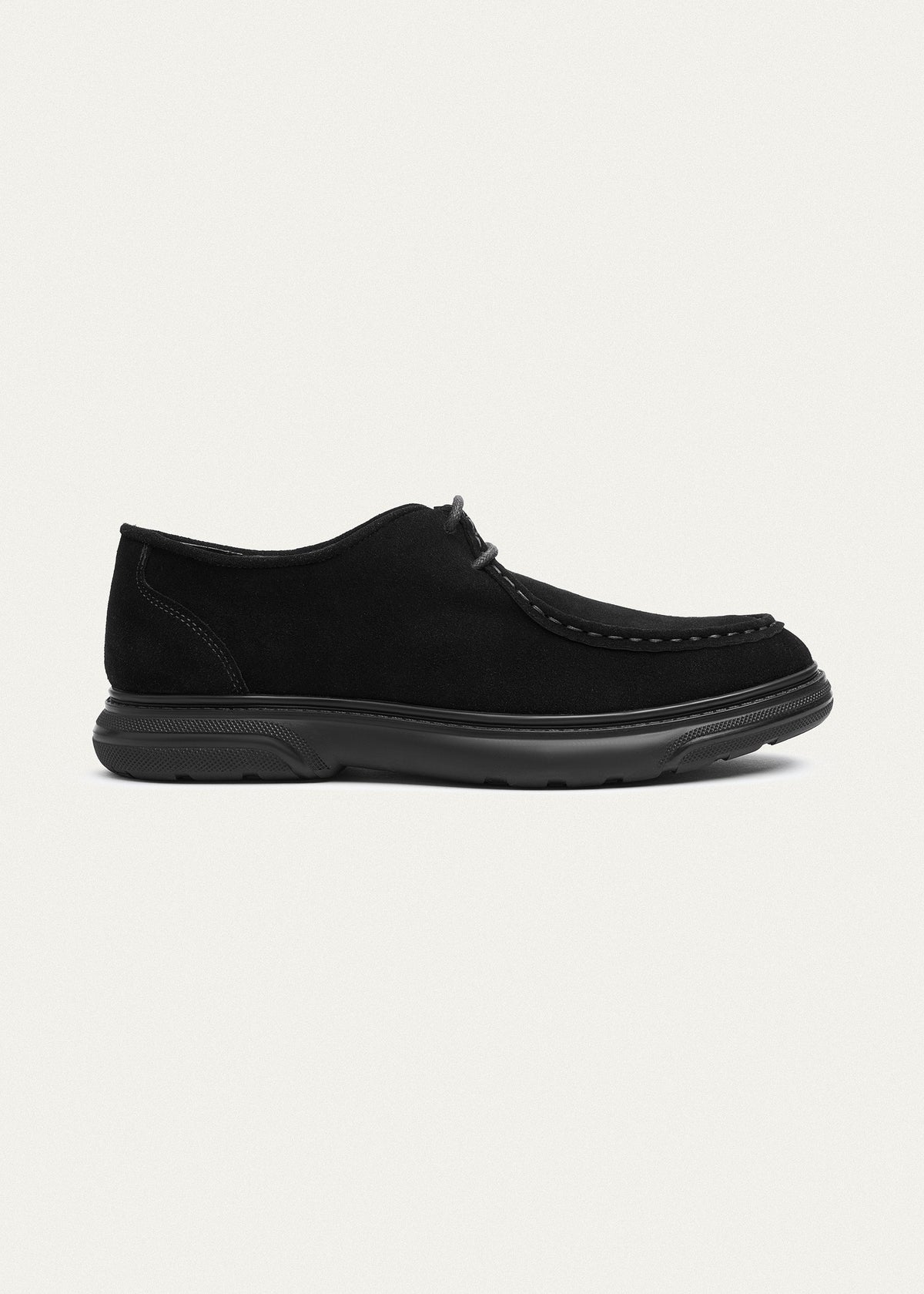 Suede Lace-Up — Black