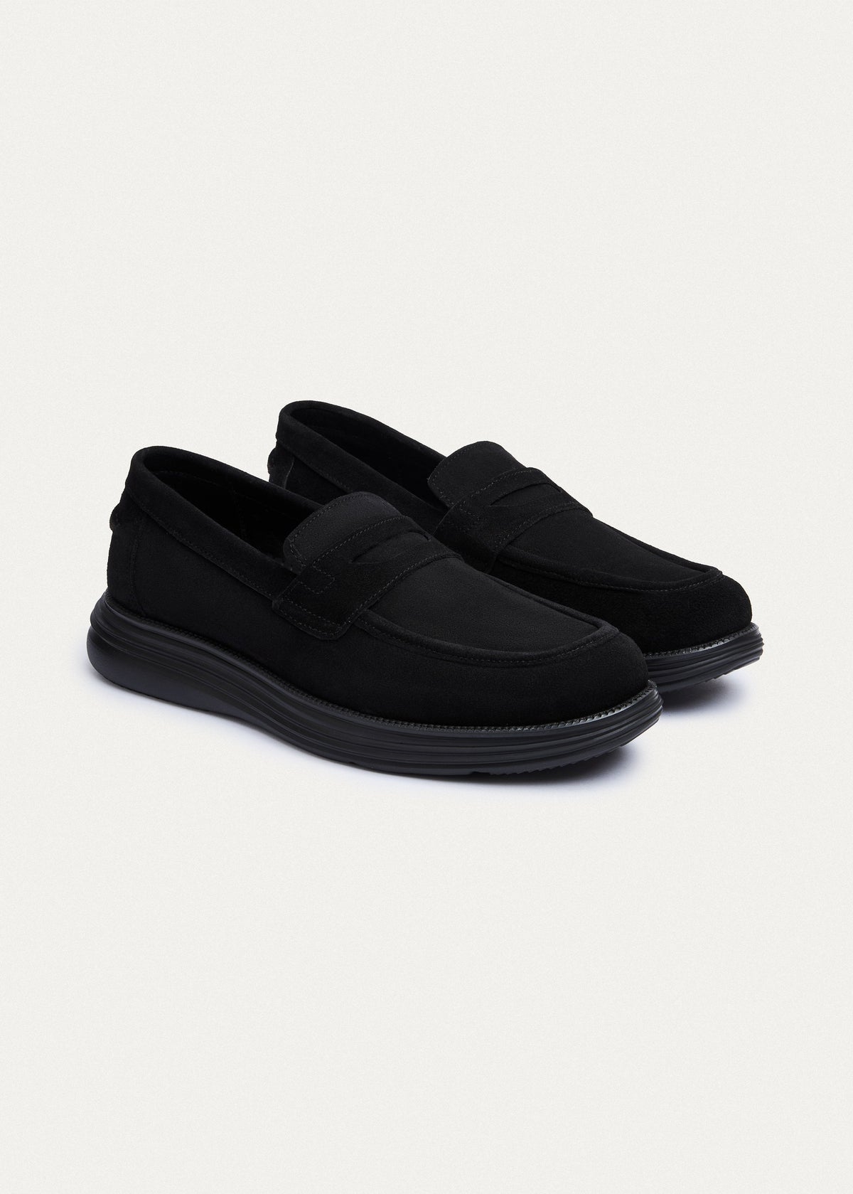 Penny Suede Loafer — Black