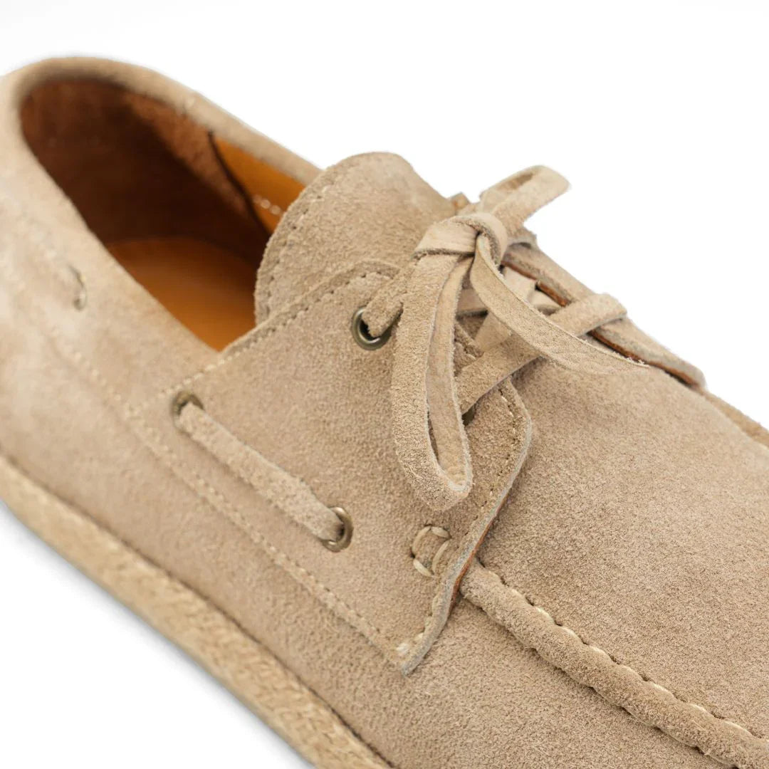 Suede Boat Espadrille — Beige