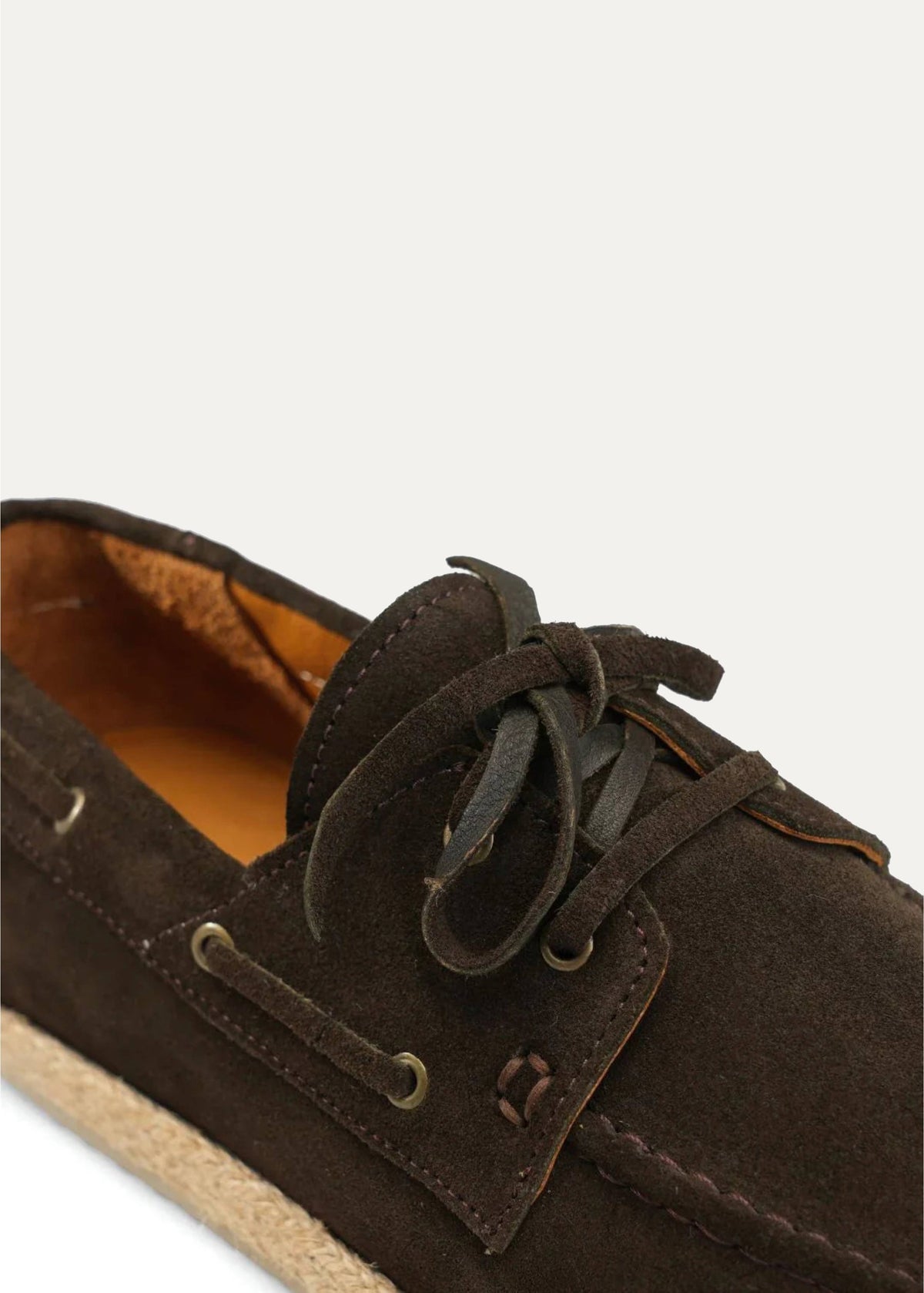 Suede Boat Espadrille — Brown