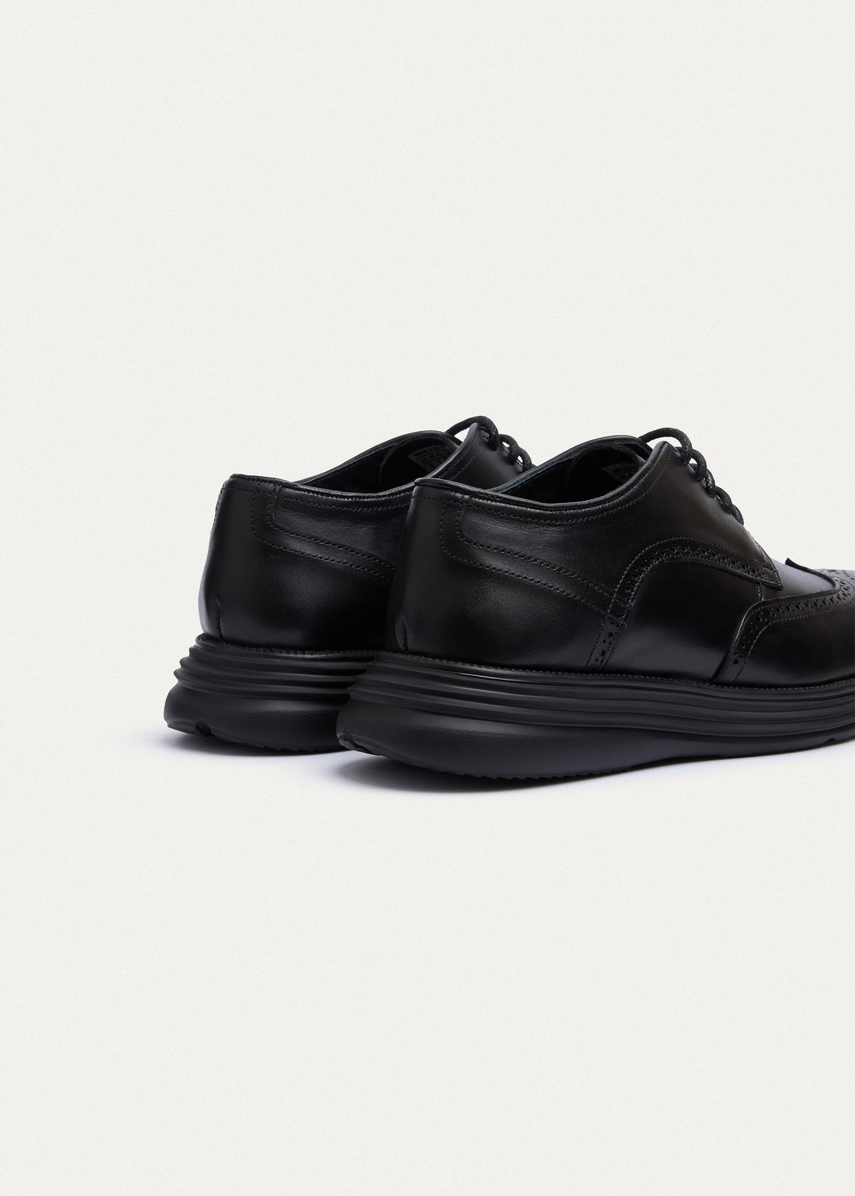 Wingtip Leather Derby — Black