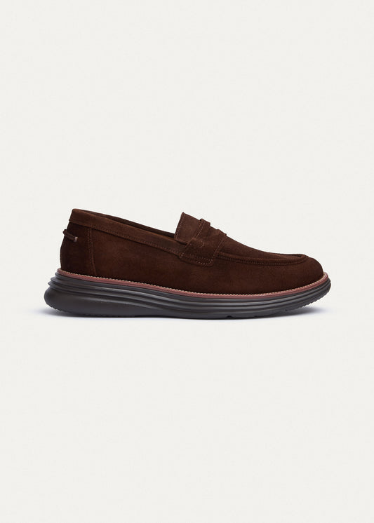 Penny Suede Loafer — Brown