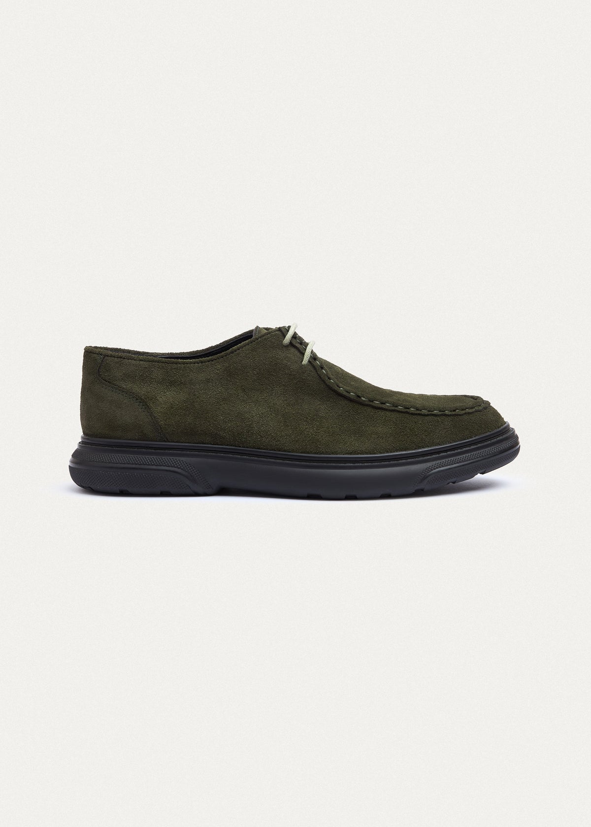 Suede Lace-Up — Olive