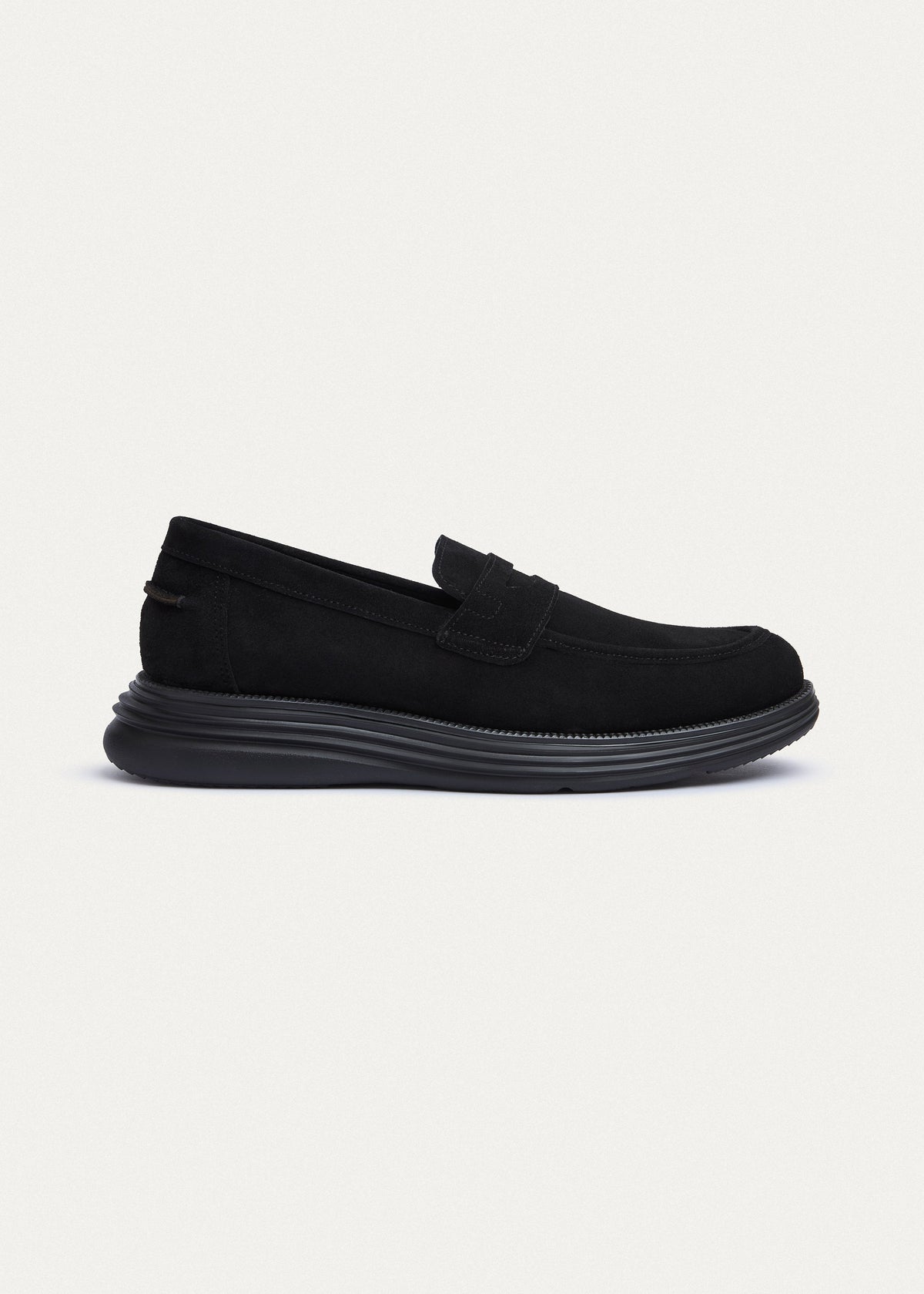 Penny Suede Loafer — Black