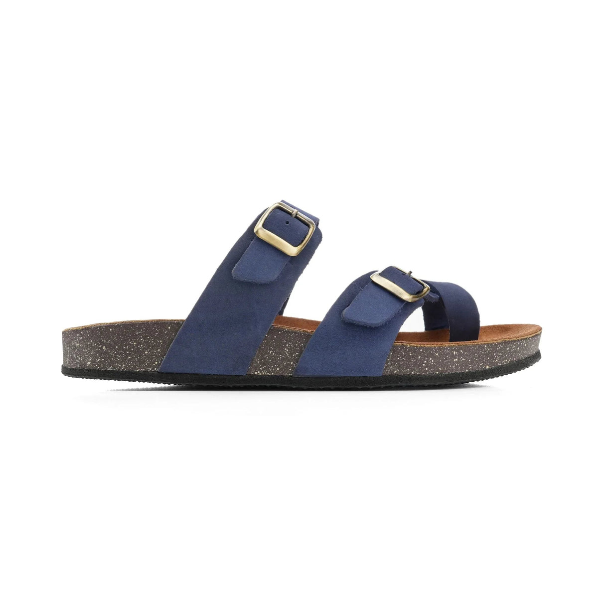 Leather Toe-Loop Sandal — Navy Blue