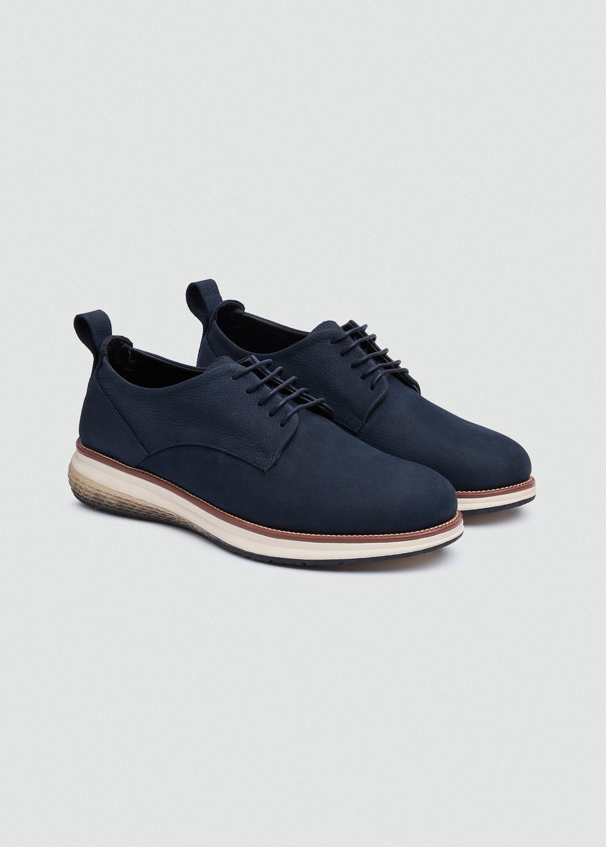Leather Lace-Up — Navy Blue