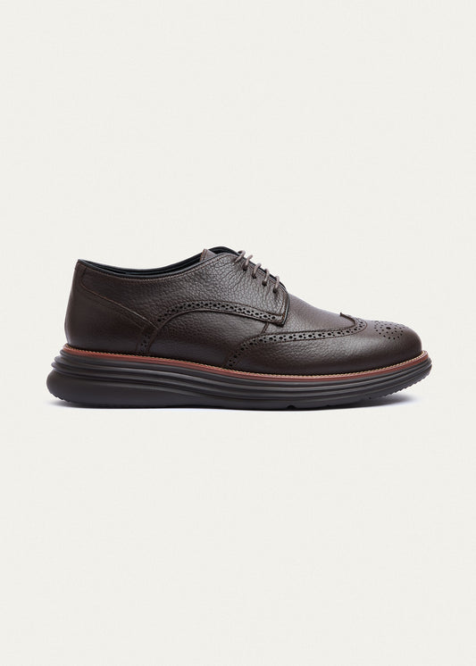 Wingtip Textured Derby — Brown