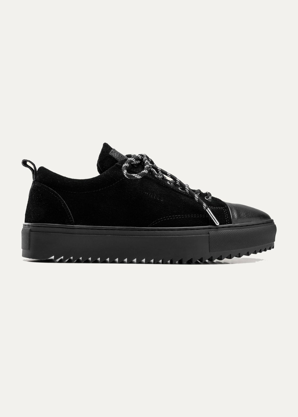 Leather Lace-Up Sneaker — Black