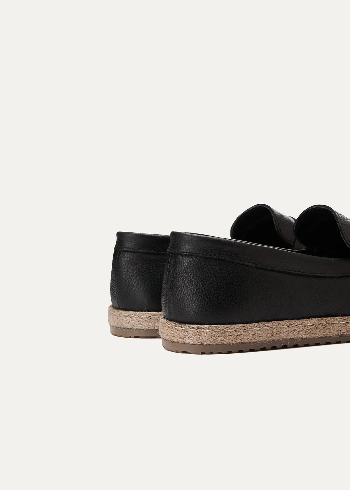 Penny Leather Espadrille — Black