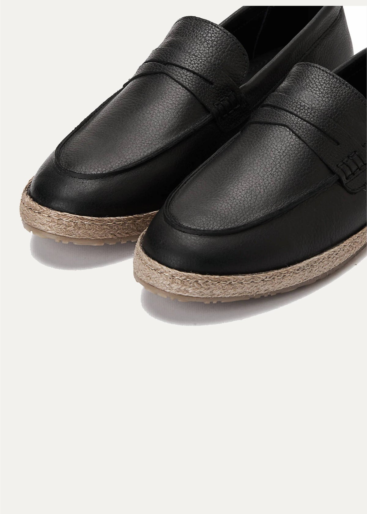 Penny Leather Espadrille — Black