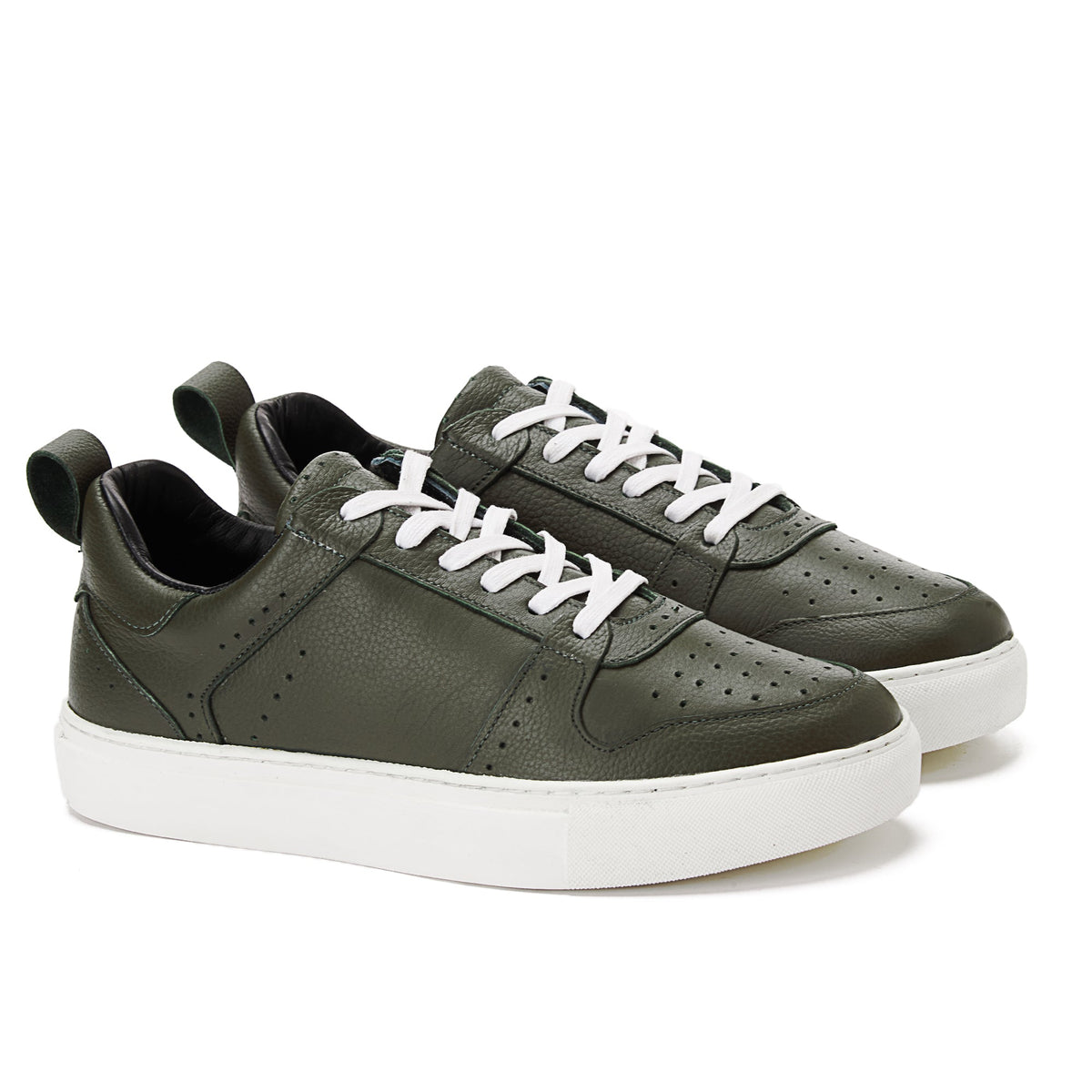 Laces Leather Sneaker — Olive