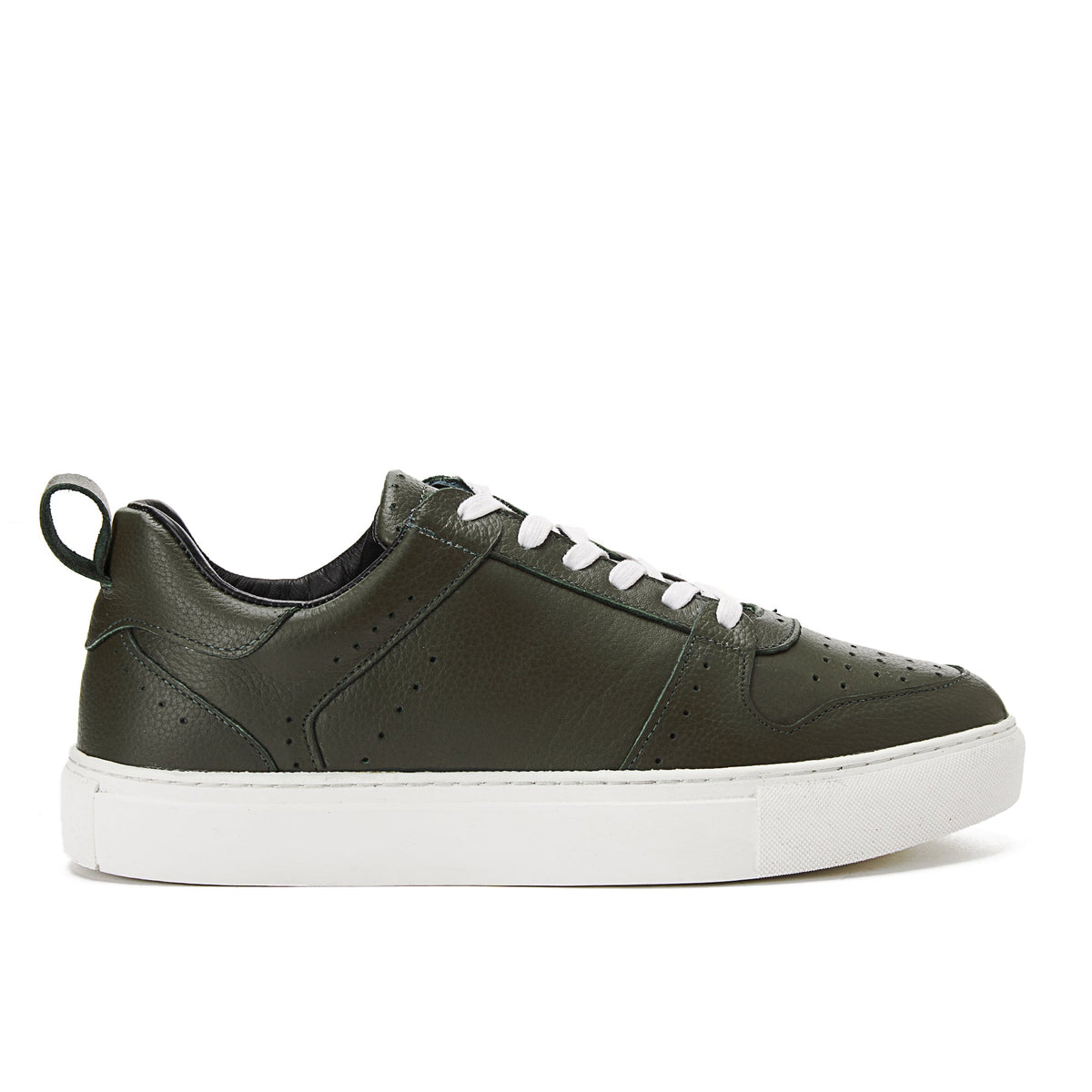 Laces Leather Sneaker — Olive