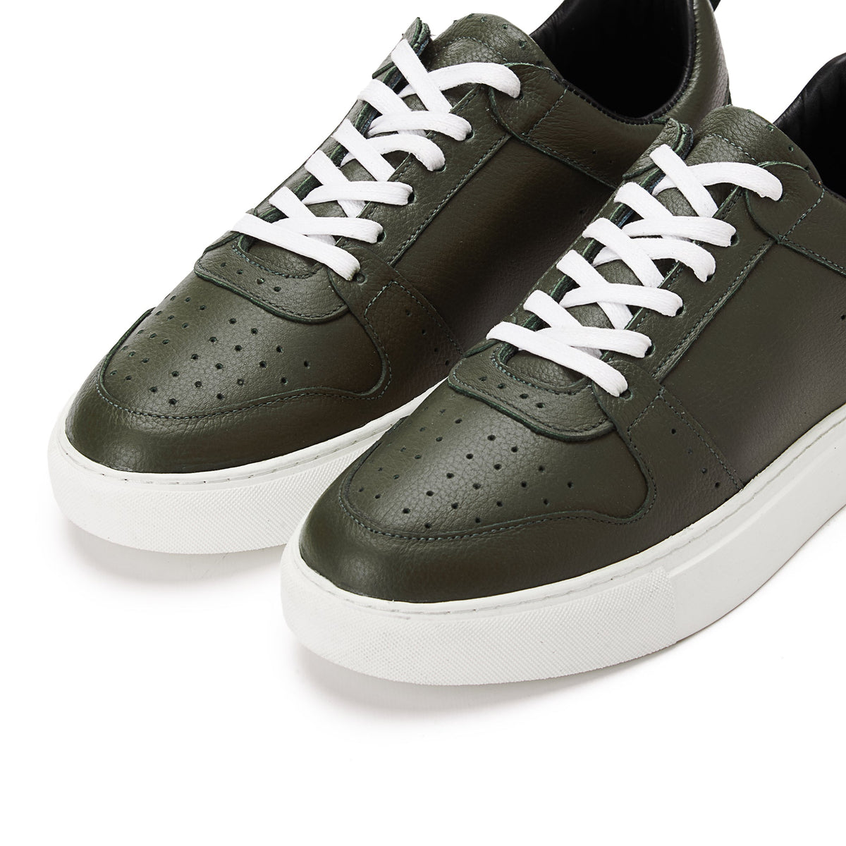 Laces Leather Sneaker — Olive
