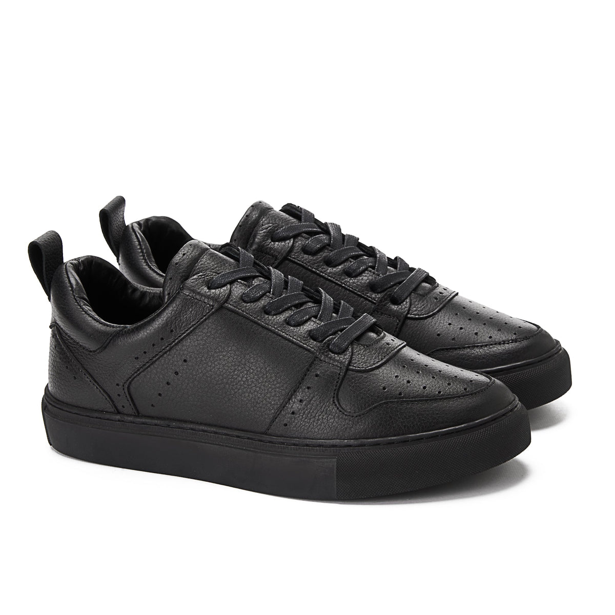 Laces Leather Sneaker — Black