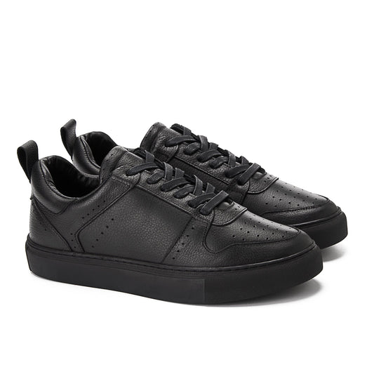 Laces Leather Sneaker — Black