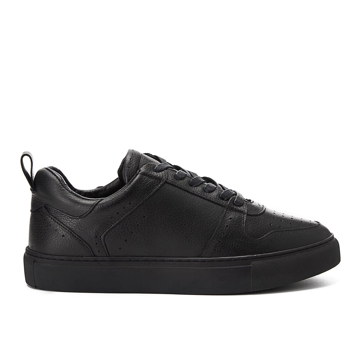 Laces Leather Sneaker — Black