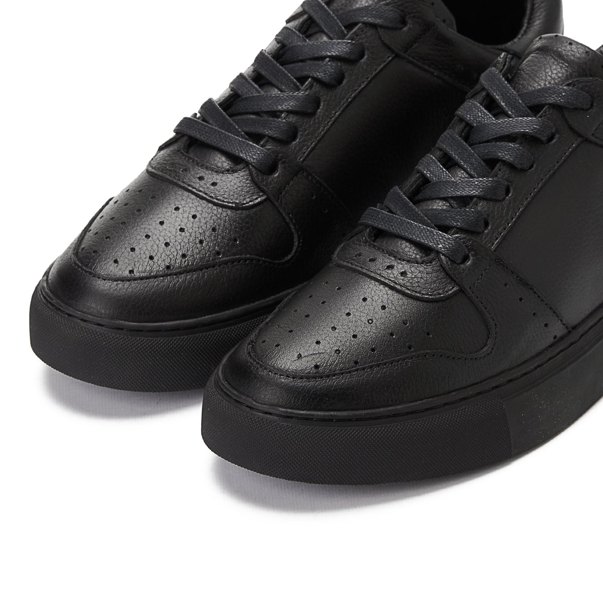 Laces Leather Sneaker — Black