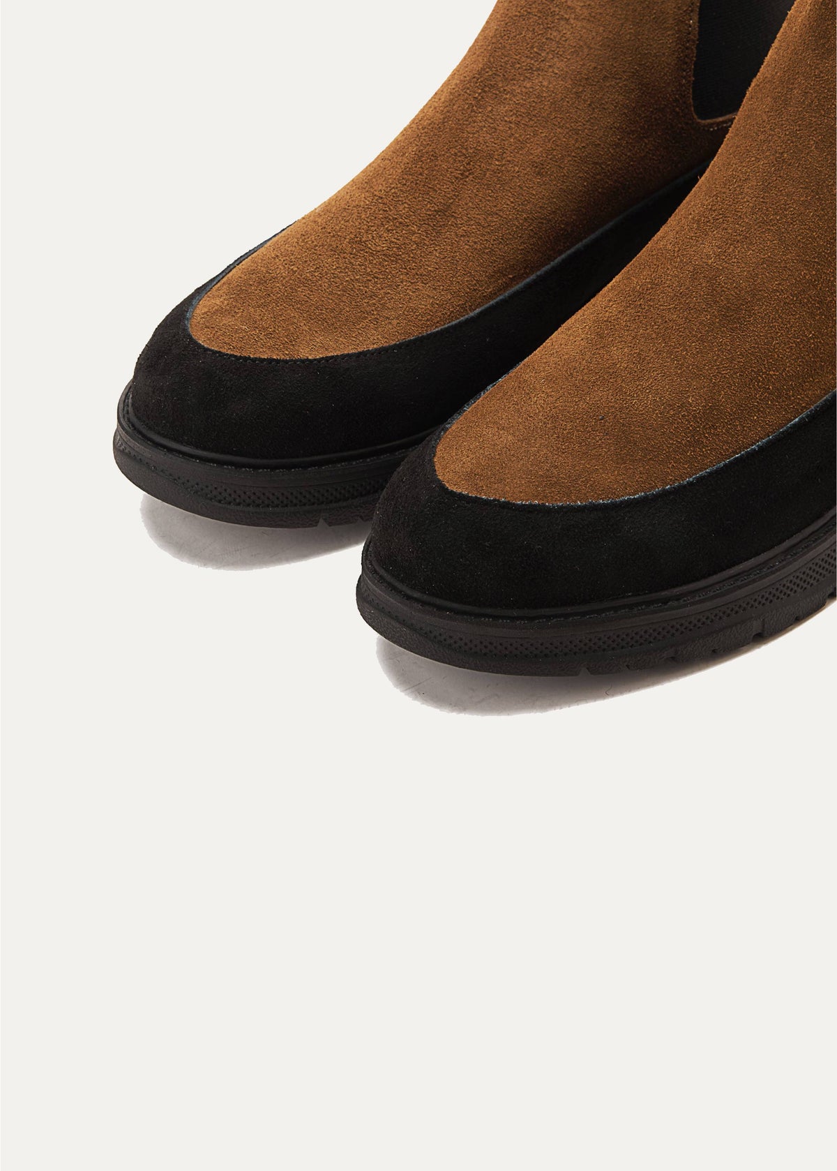 Suede X Leather Genuine Chelsea Boots — Cafe