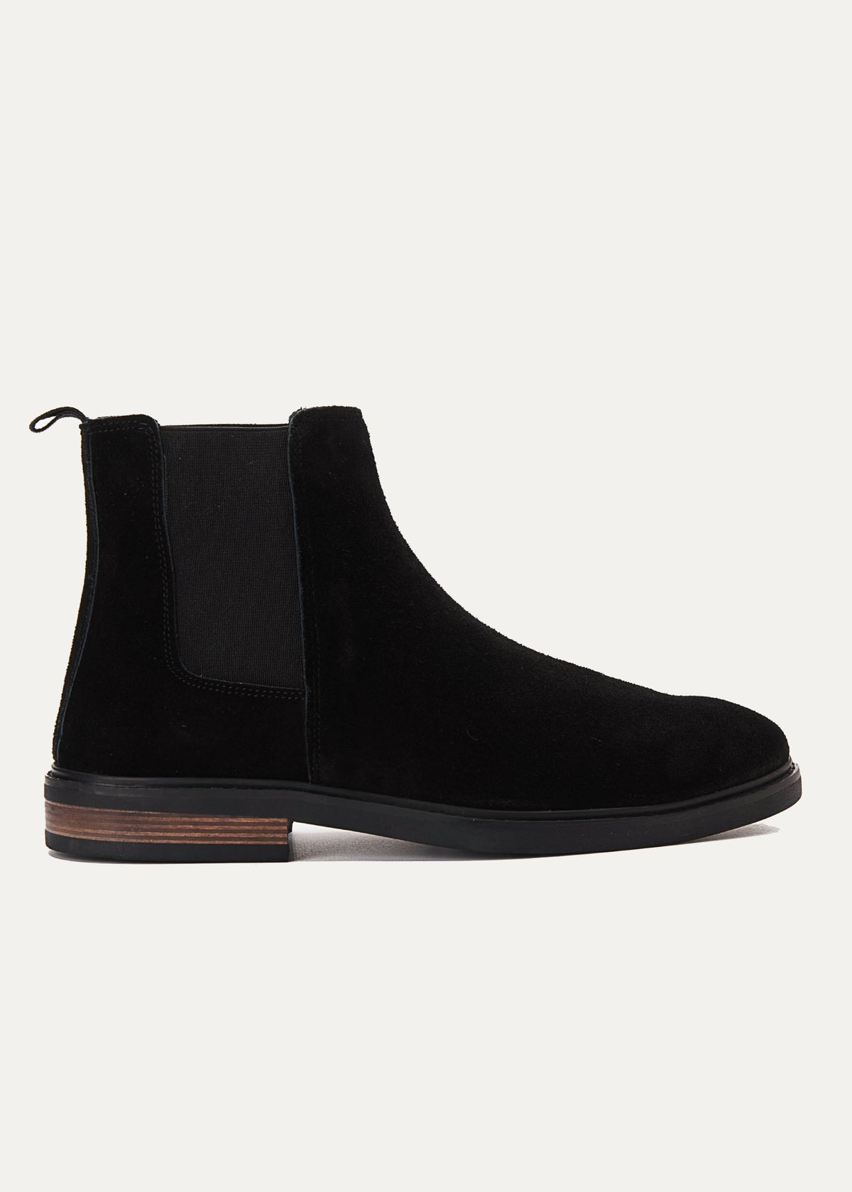 Premium Suede Chelsea Boot — Black