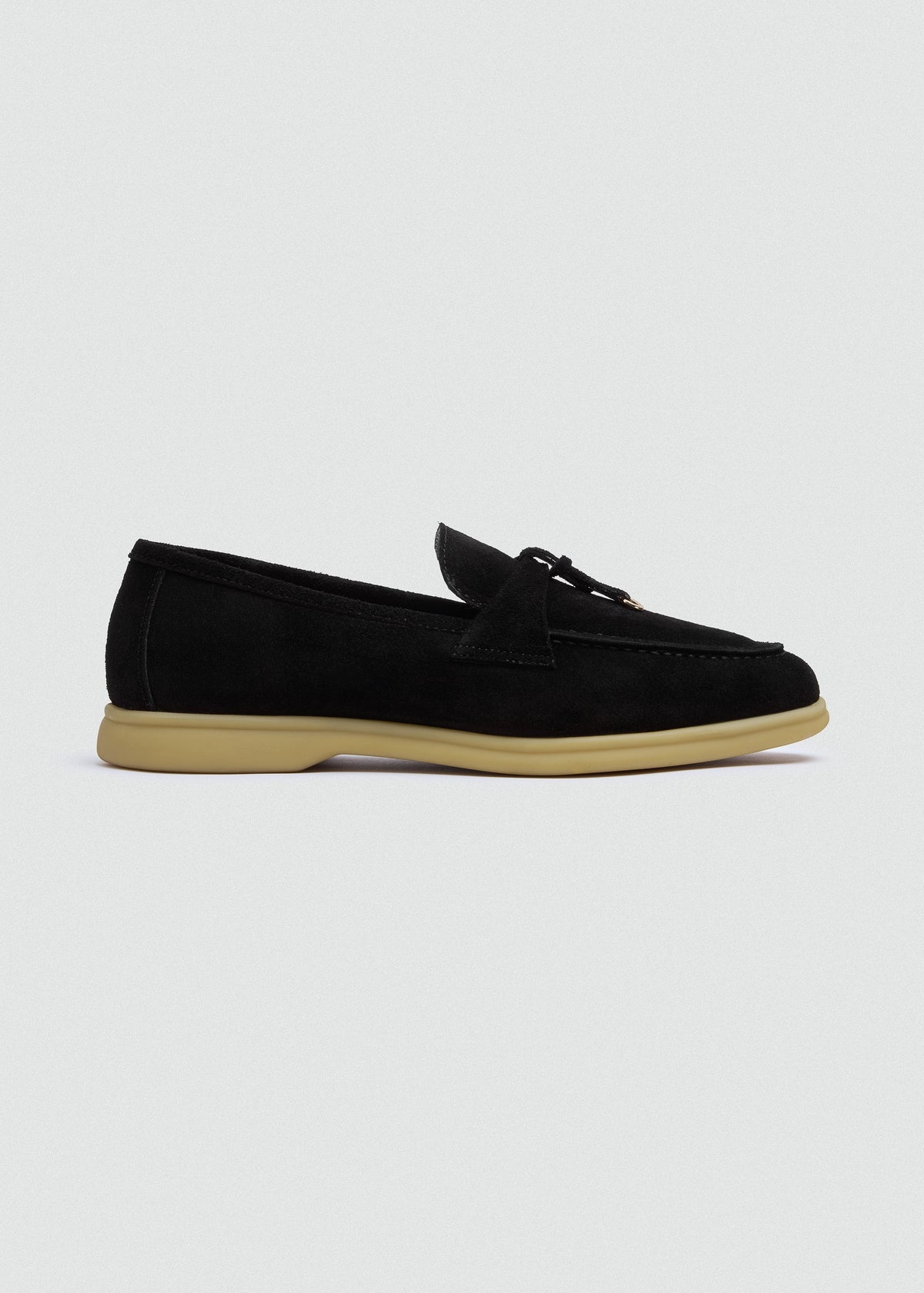 With Leather Loafer — Black