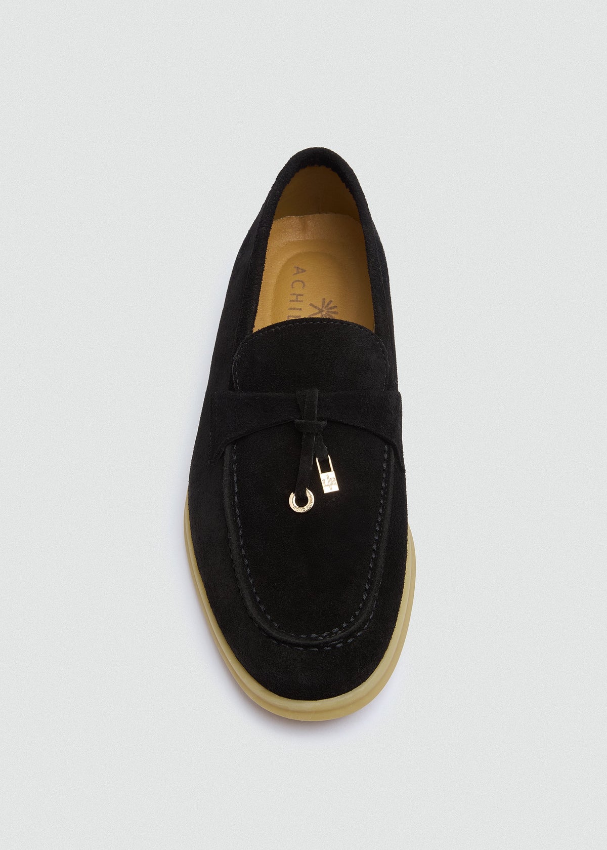 With Leather Loafer — Black