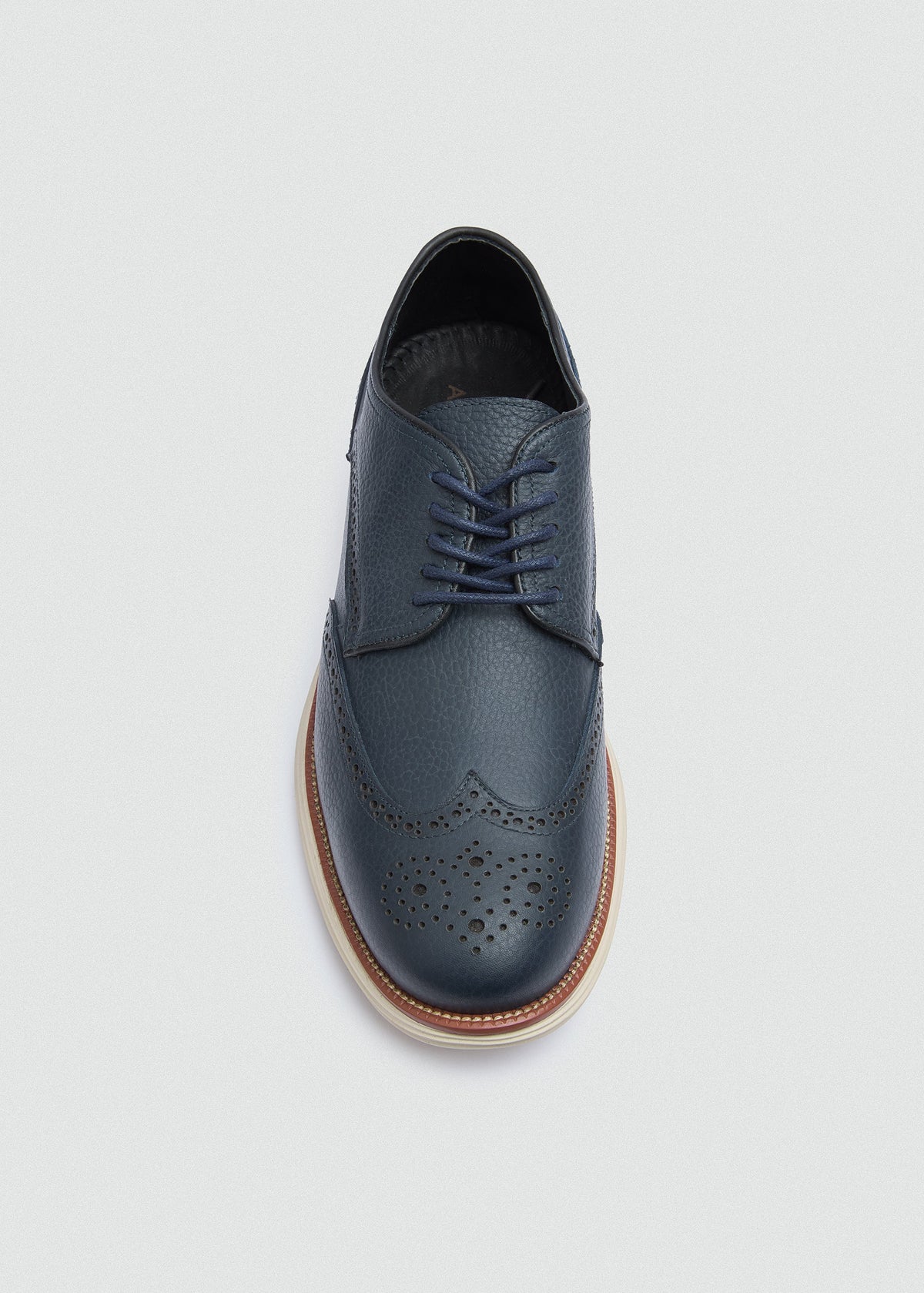 Wingtip Textured Derby — Navy