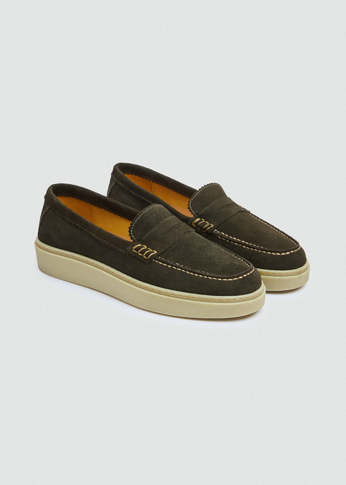 Penny Suede Espadrille — Olive