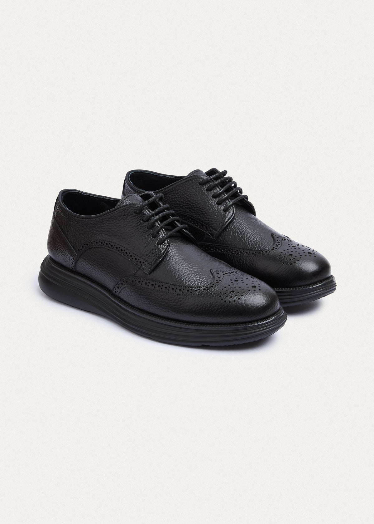 Wingtip Textured Derby — Black