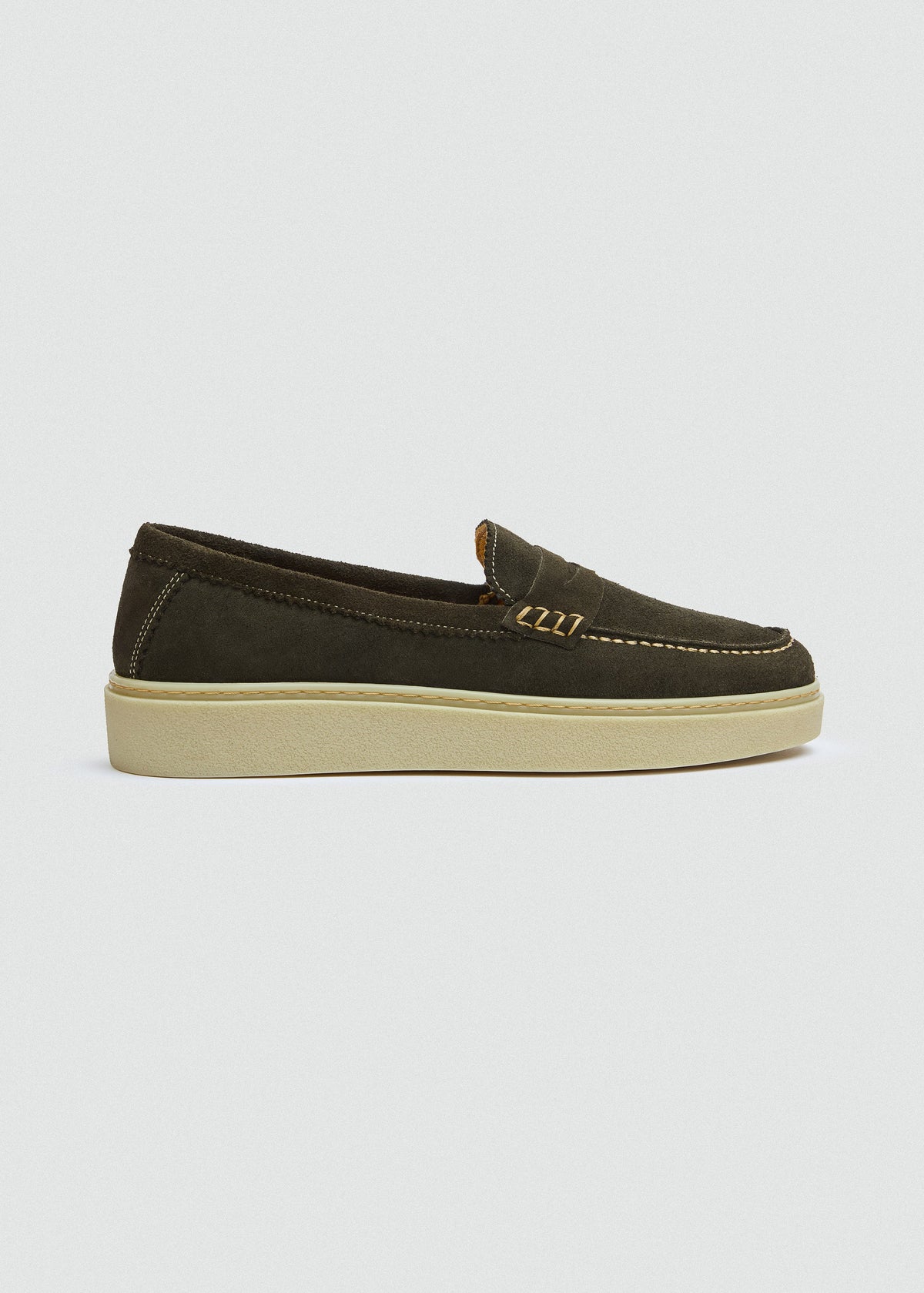 Penny Suede Espadrille — Olive