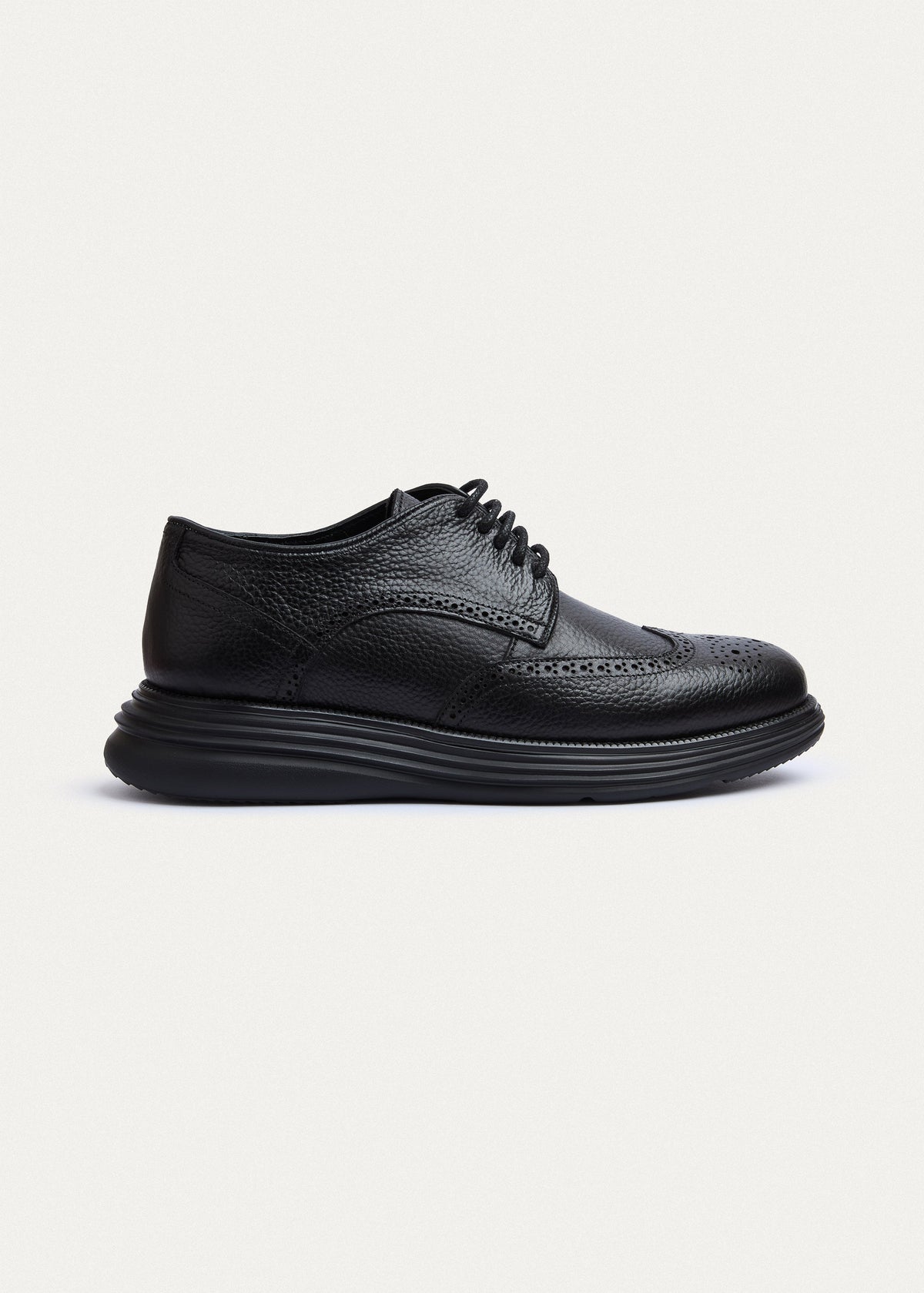 Wingtip Textured Derby — Black