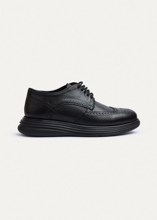 Wingtip Textured Derby — Black