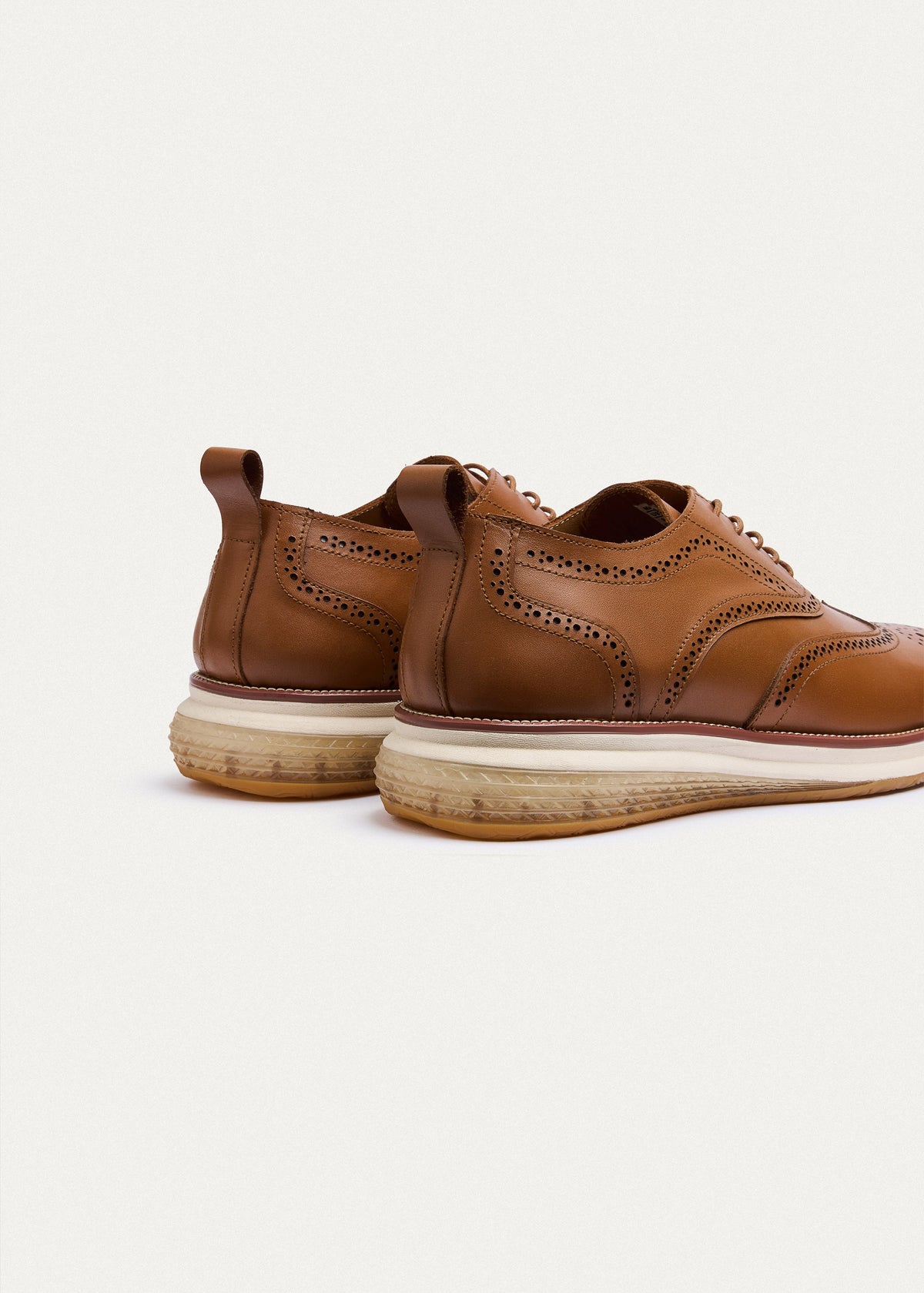 Wingtip Leather Lace-Up — Tan