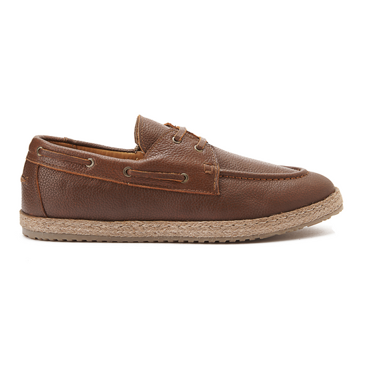 Leather Boat Espadrille — Havana