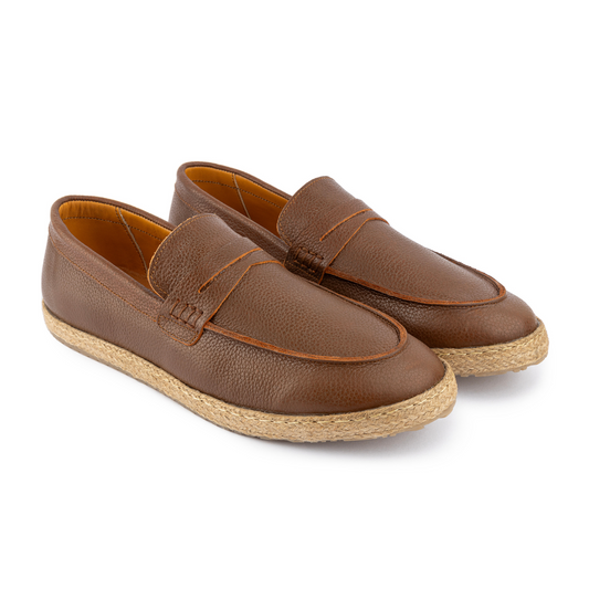 Penny Leather Espadrille — Havana
