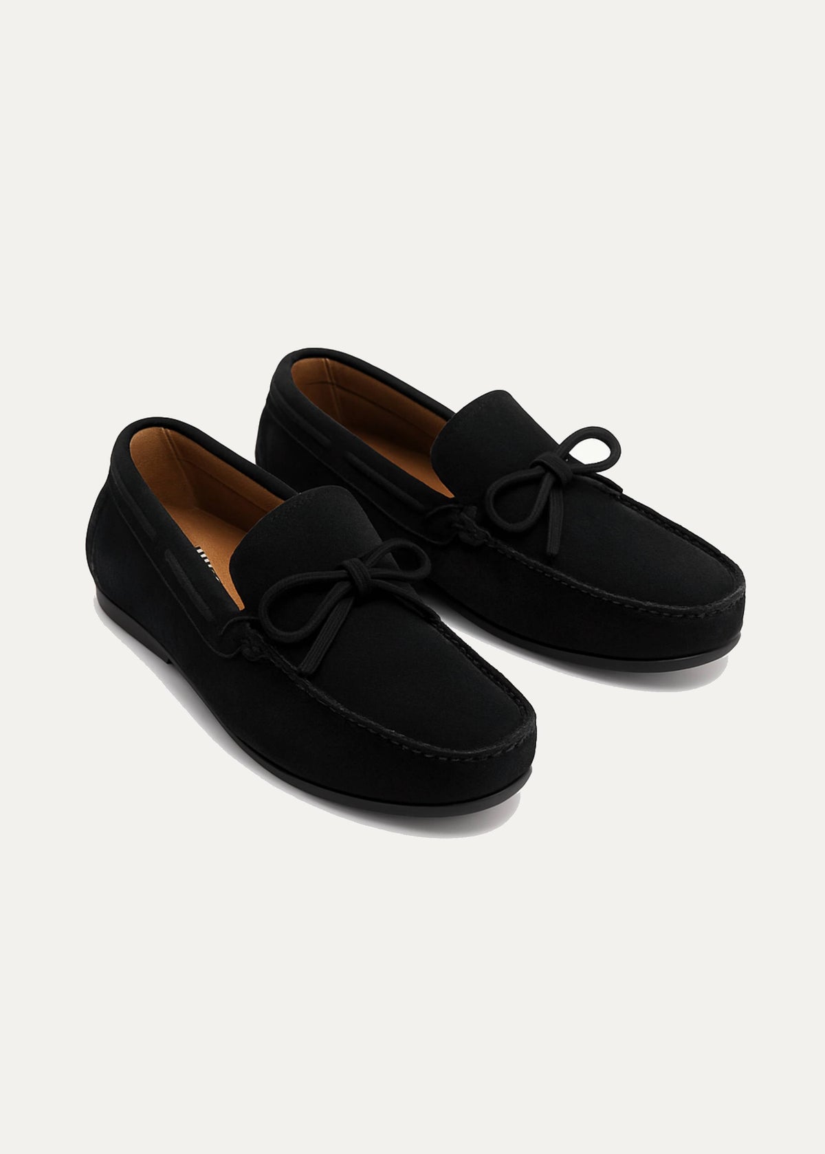 Suede Boat Shoe — Black