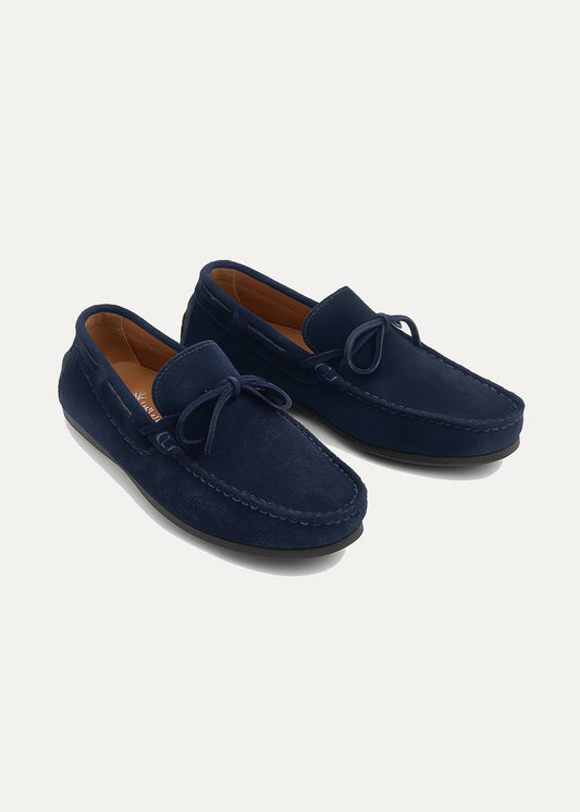 Suede Boat Shoe — Dark Blue