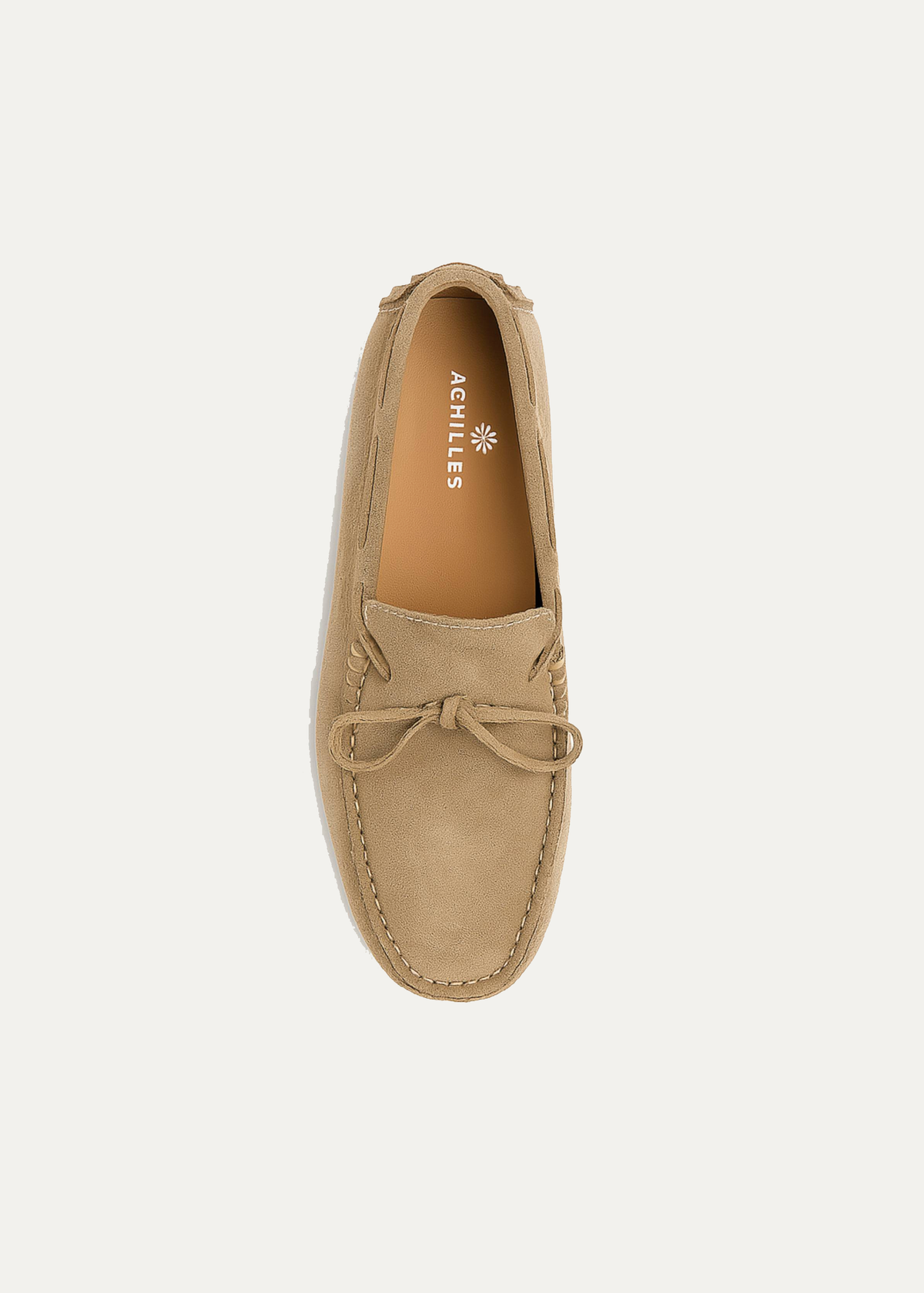 Suede Boat Shoe — Beige
