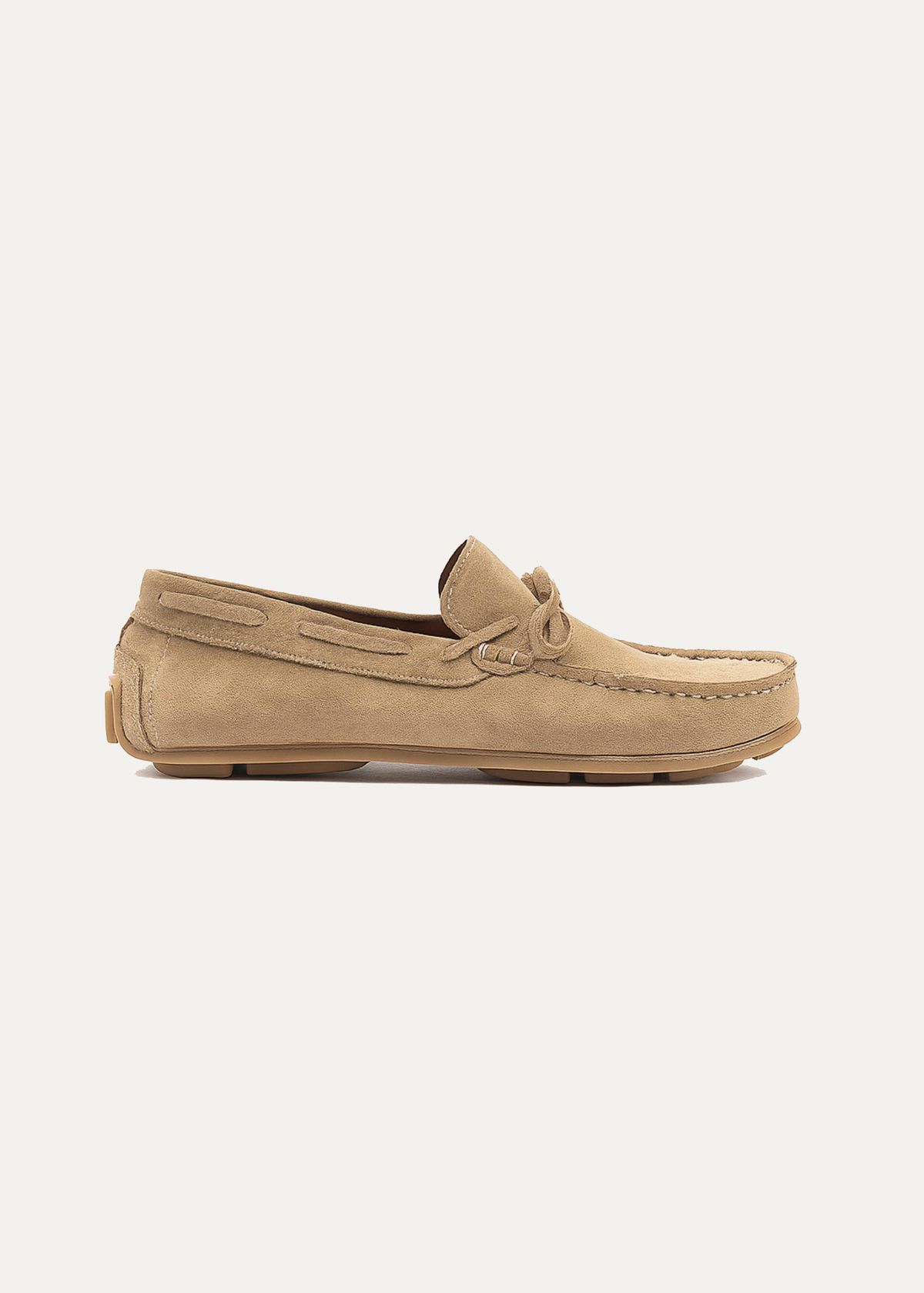 Suede Boat Shoe — Beige