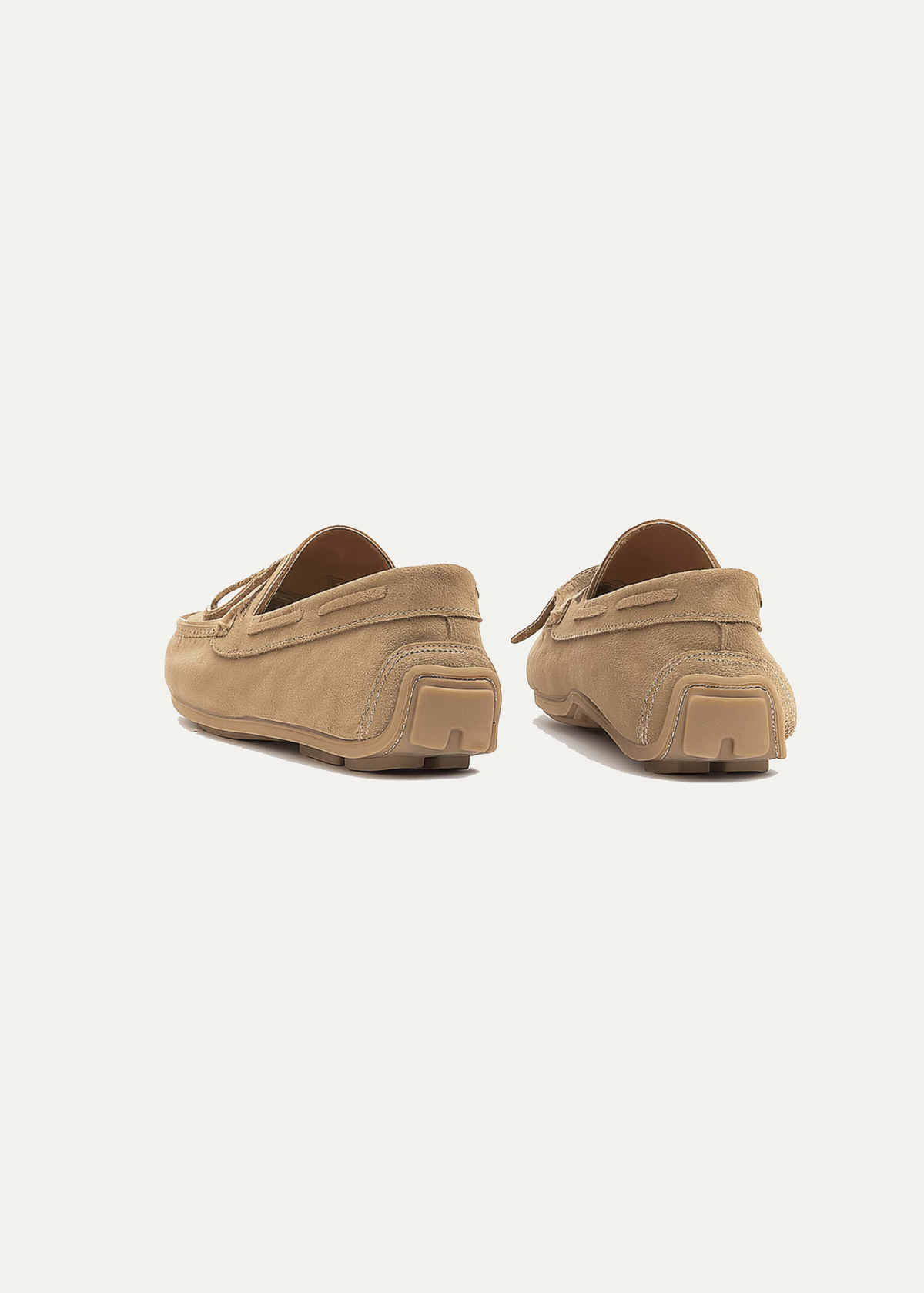 Suede Boat Shoe — Beige