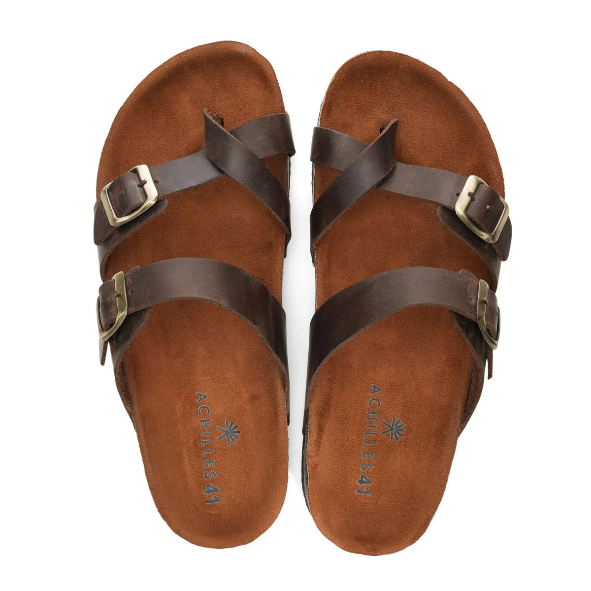Leather Toe-Loop Sandal — Pull-Up Brown