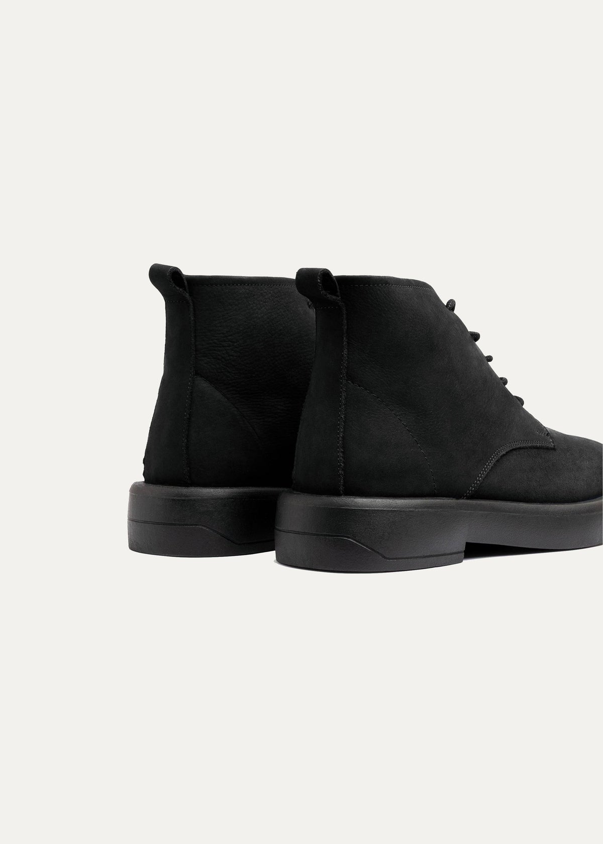 Leather Brogue Chukka Boot — Black