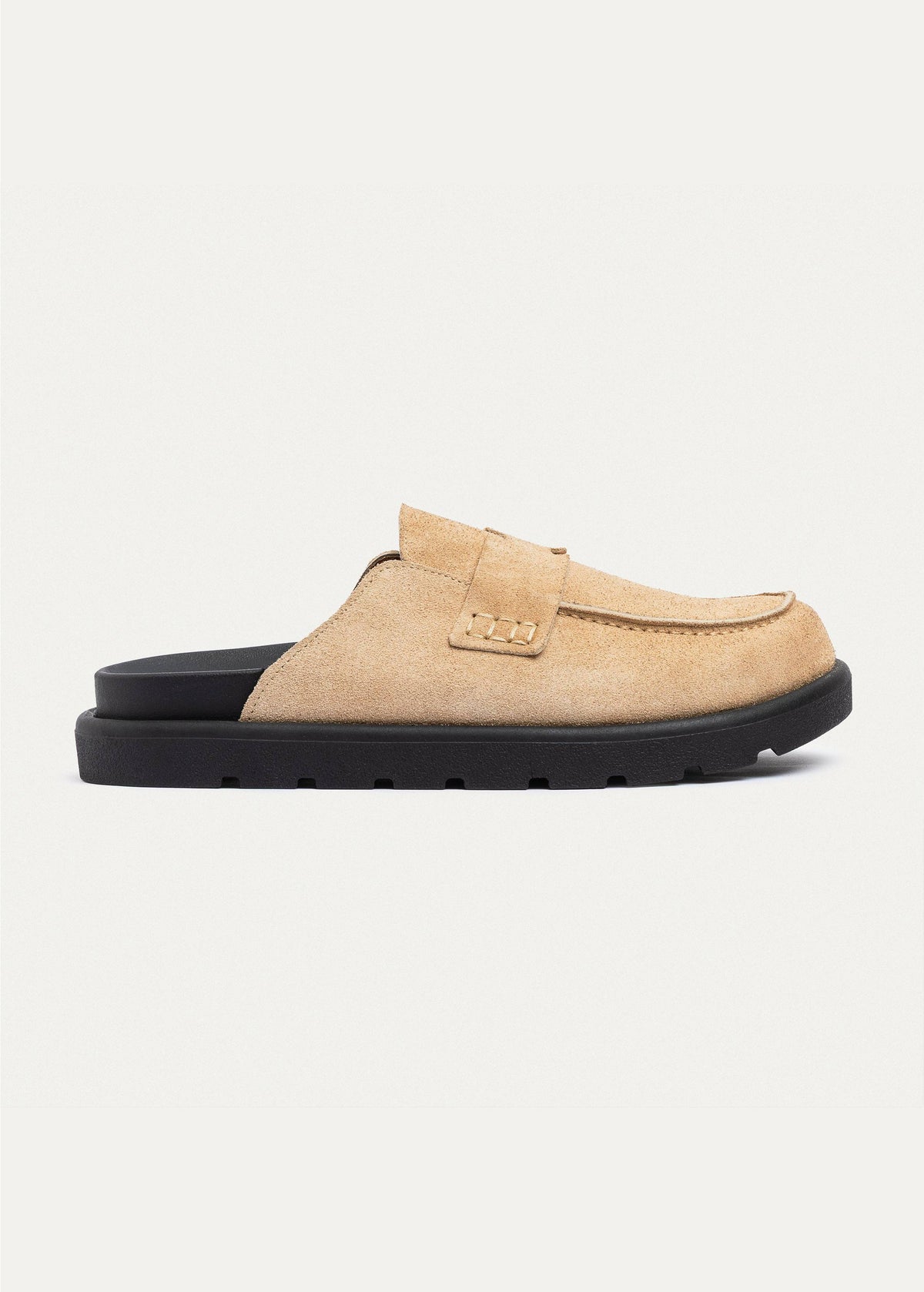 Mule Suede Loafer — Beige