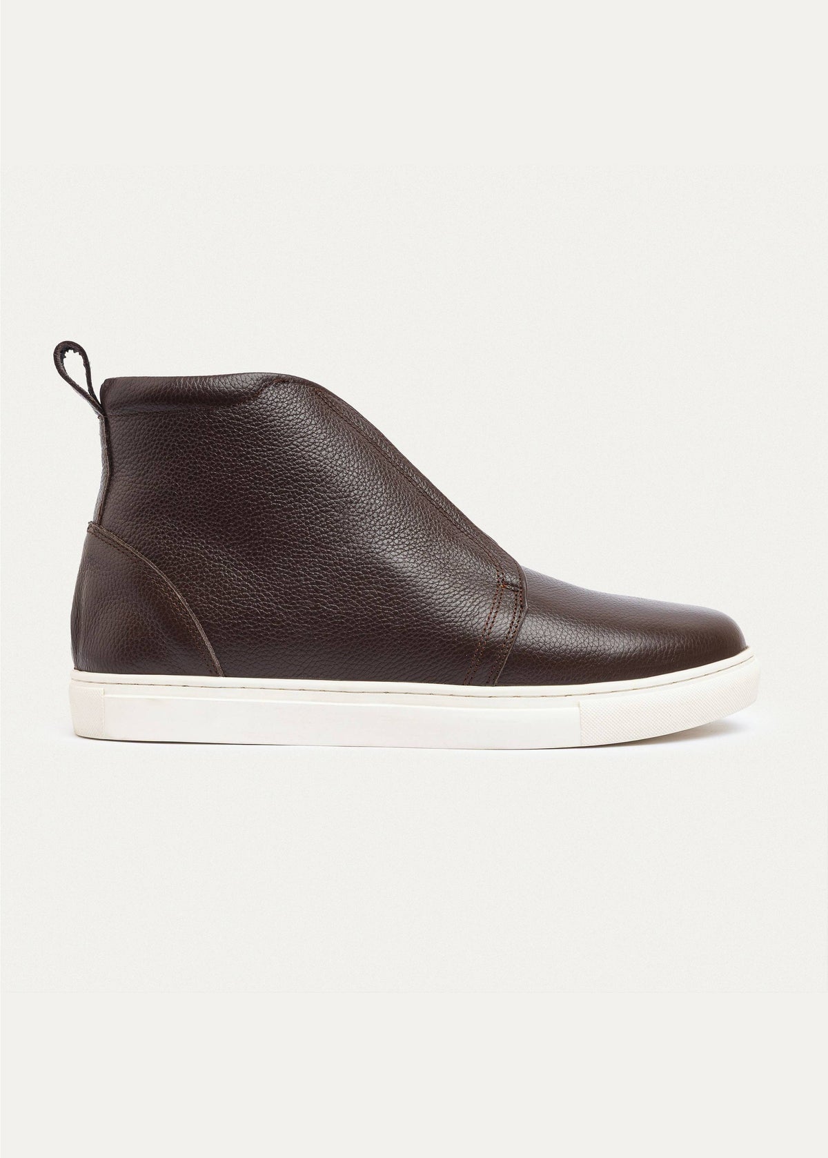 Mid-Top Leather Sneaker Boot — Brown