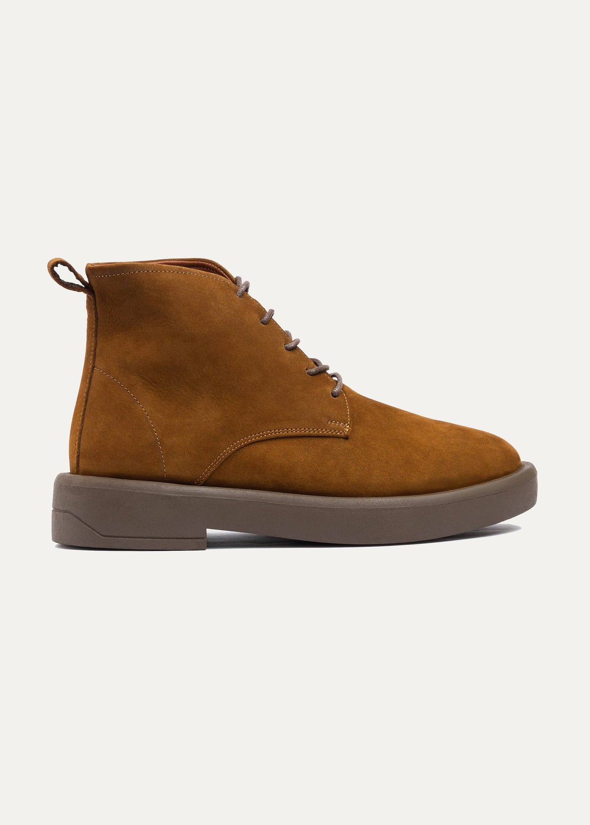 Leather Brogue Chukka Boot — Brown
