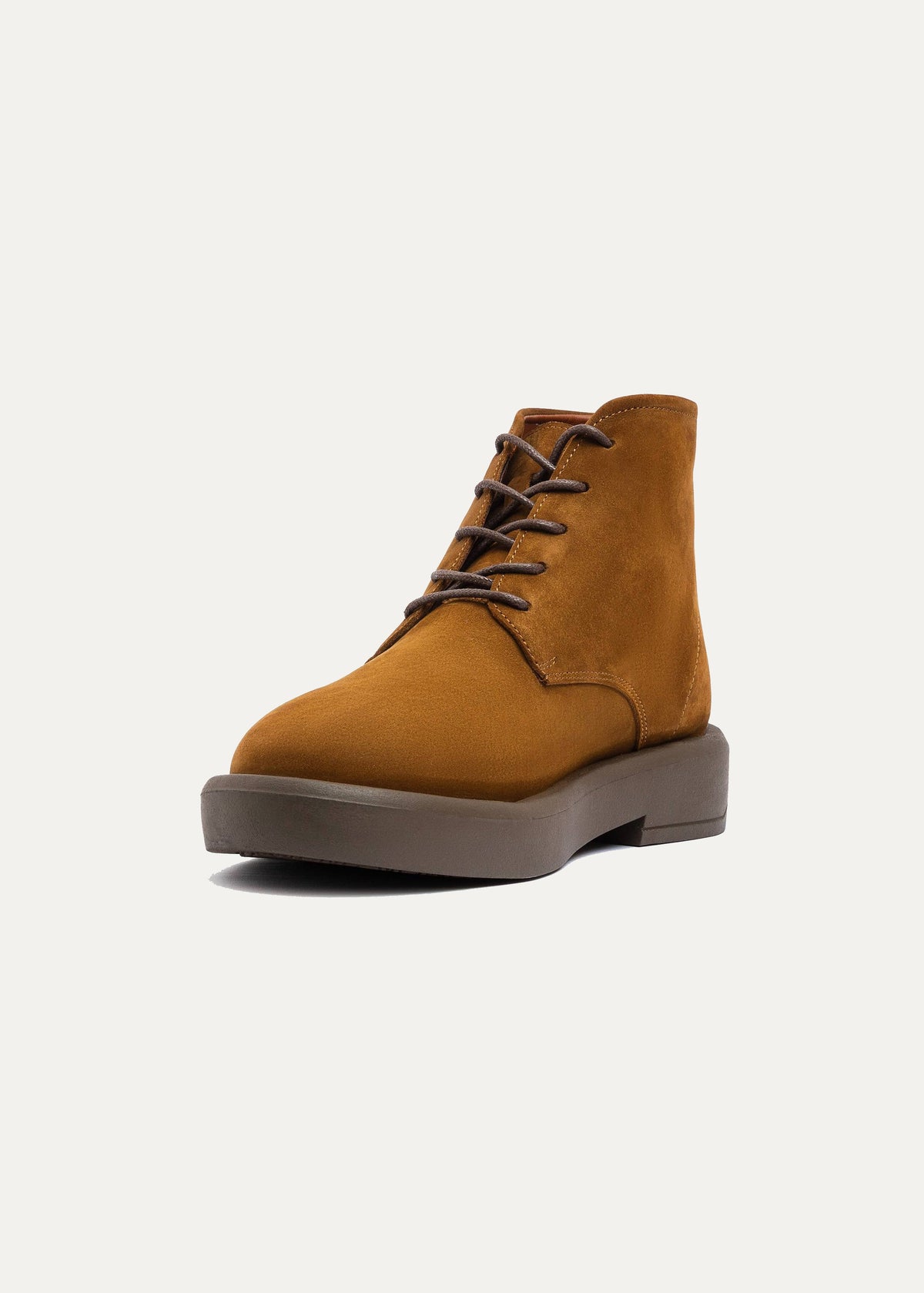 Leather Brogue Chukka Boot — Brown