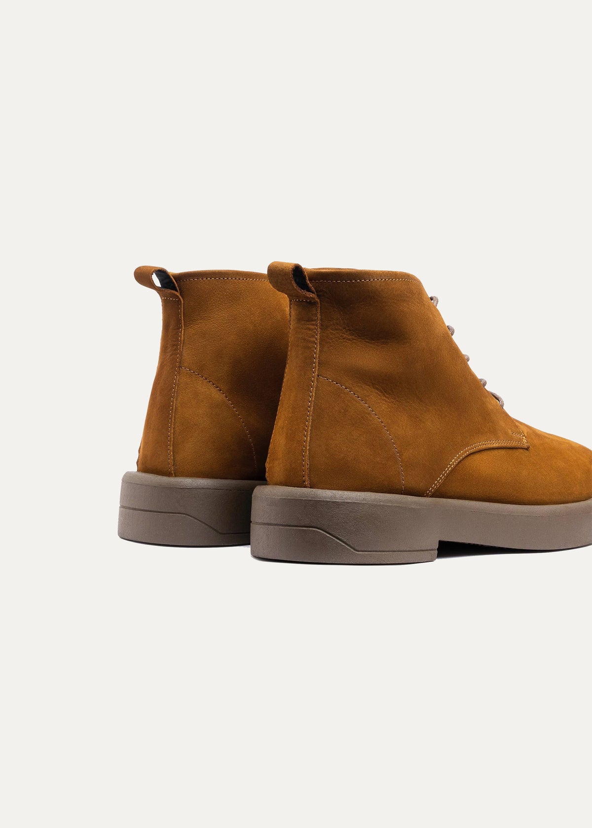 Leather Brogue Chukka Boot — Brown